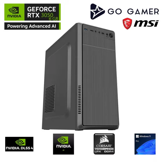 Go Gamer S94D Intel Core i3 14100F 32GB 1TB SSD RTX3050 MSI 24 / Windows 11 Pro Masaüstü Bilgisayar
