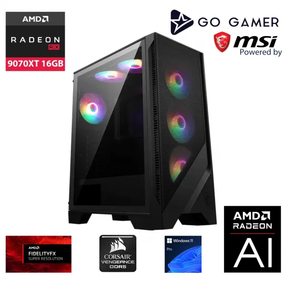 Go Gamer U102 Intel Core Ultra 7 265KF / 64GB DDR5 6000MHz / 2TB NVMe SSD 6000-5000MB-SN Gen4 / RX 9070 XT 16GB / 240mm Sıvı Soğutma / Windows 11 Pro Masaüstü Bilgisayar