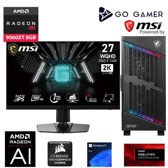 Go Gamer U144D Intel Core Ultra 9 285K / 64GB DDR5 6000MHz / 2TB NVMe SSD 7300-7000MB-SN Gen4 / RX9060 XT 8GB / 360mm Sıvı Soğutma / MSI 27 2K 180Hz / Windows 11 Pro Masaüstü Bilgisayar