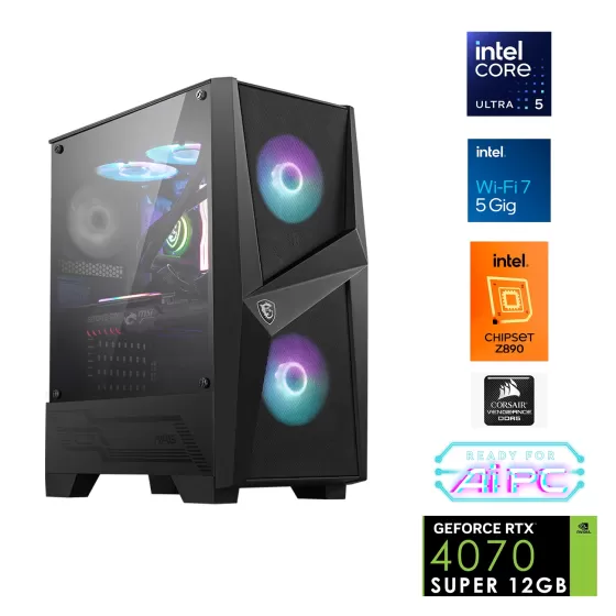 Go Gamer UFE07 Intel Ultra 5 245KF Z890 32GB DDR5 6000MHz 1TB GEN4 SSD RTX4070 Super 240mm Sıvı Soğutma Windows 11 Pro