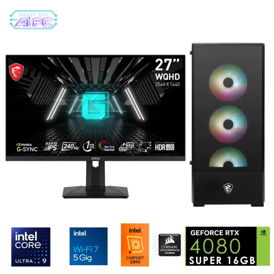 Go Gamer UFE35D Intel Ultra 9 285K Z890 32GB DDR5 6000MHz 1TB GEN4 SSD RTX4080 Super 240mm Sıvı Soğutma Windows 11 Pro MSI 27 2K Gaming