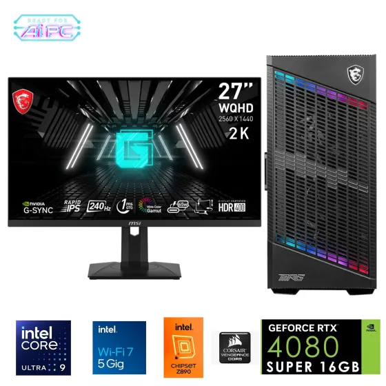 Go Gamer UFE37D Plus Intel Ultra 9 285K Z890 64GB DDR5 6000MHz 4TB GEN4 SSD RTX4080 Super 360mm Sıvı Soğutma Windows 11 Pro MSI 27 2K Gaming