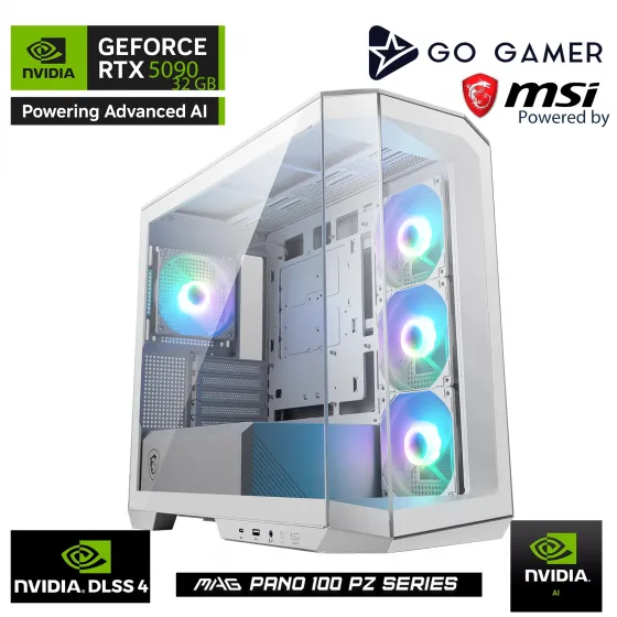 Go Gamer W223DP Intel Core i9 14900KF / 128GB DDR5 6000Mhz / 2TB NVMe m.2 SSD / RTX5090 32GB / 360mm Sıvı Soğutma / WiFi 6E & BT 5.3 / MSI 27 2K 180Hz. / Beyaz Kasa Gaming Paket