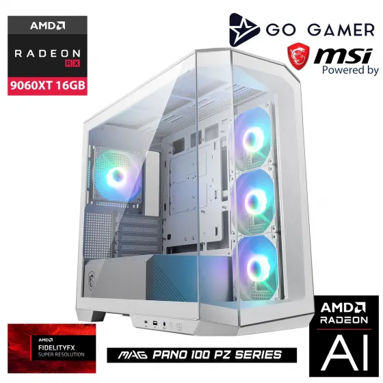Go Gamer WE64P AMD Ryzen 5 7600 / 32GB DDR5 5600Mhz / 2TB NVMe m.2 SSD / RX9060XT 16GB / 240mm Sıvı Soğutma / Beyaz Kasa Gaming Paket