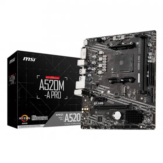 MSI A520M-A PRO AM4 DDR4 SES GLAN HDMI/DVI SATA3 USB3.2 mATX