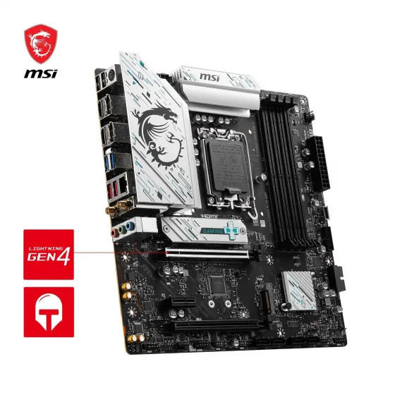 MSI B760M GAMING PLUS WIFI SOKET 1700 DDR5 6800(OC) PCI-E M.2 USB3.2 HDMIDP 1X 2.5G LAN WI-FI 6E MATX