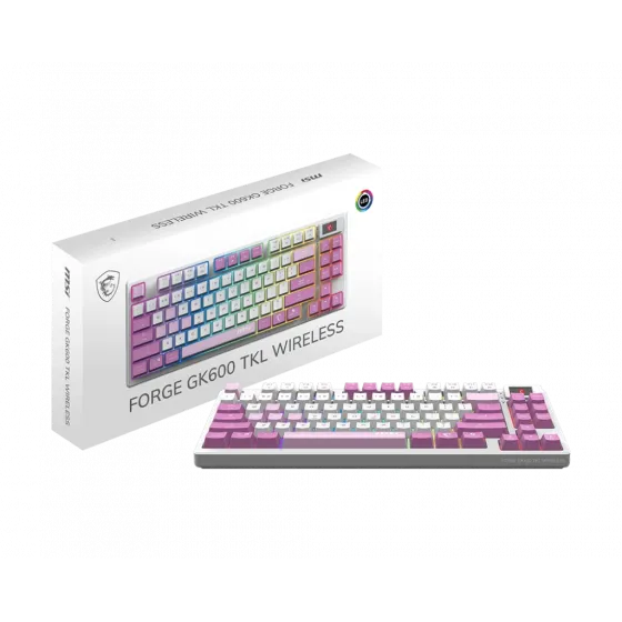 MSI FORGE GK600 TKL W VIOLET TR GAMING KLAVYE