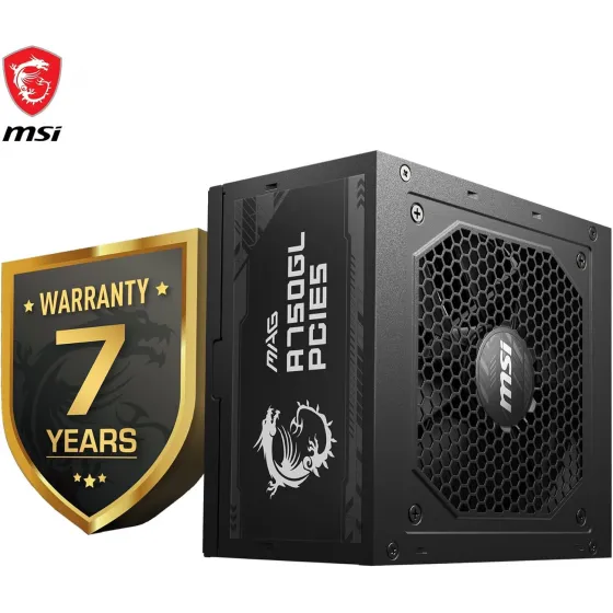 MSI MAG A750GL PCIE5 750W 80+ GOLD POWER SUPPLY