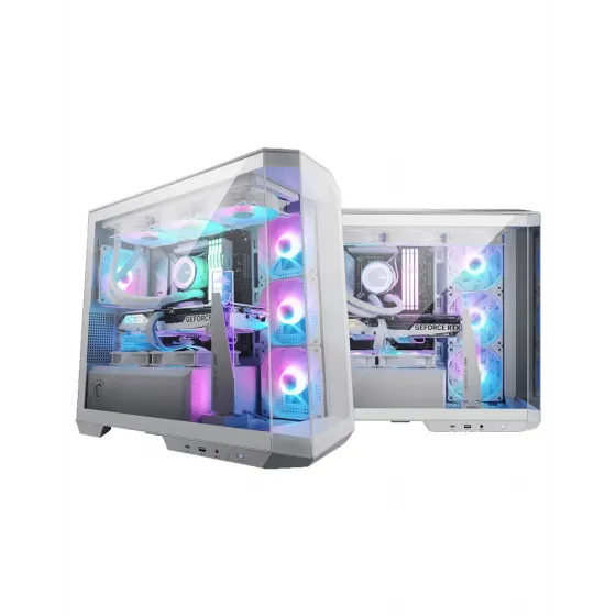 MSI MAG PANO M100R PZ Temperli Cam 3x120mm 1x120mm ARGB Fan mATX 750W 80+ Certified Panoramik Gaming Beyaz Bilgisayar Kasası