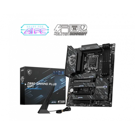 MSI MB Z890 GAMING PLUS WIFI SOKET 1851 DDR5 9200MHZ(OC) USB 20Gbps 4xM.2 1xTB4 HDMI DISPLAY 5G LAN WIFI 7 ATX