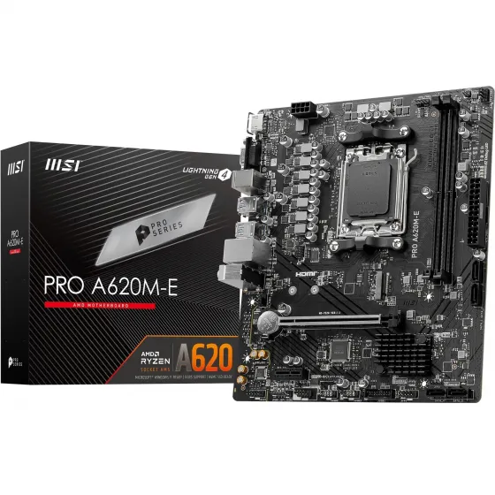 MSI PRO A620M-B AM5 DDR5 6800MHZ(OC) HDMI VGA M.2 USB3.2 JARGB_V2 mATX