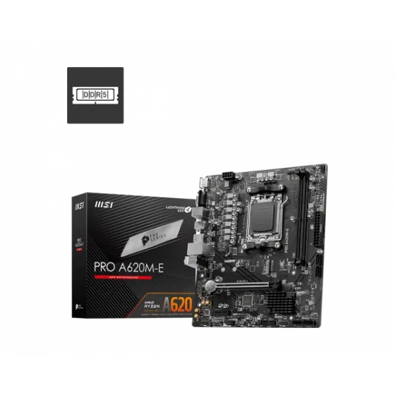 MSI PRO A620M-E AM5 DDR5 6800MHZ(OC) HDMI VGA M.2 USB3.2 MATX