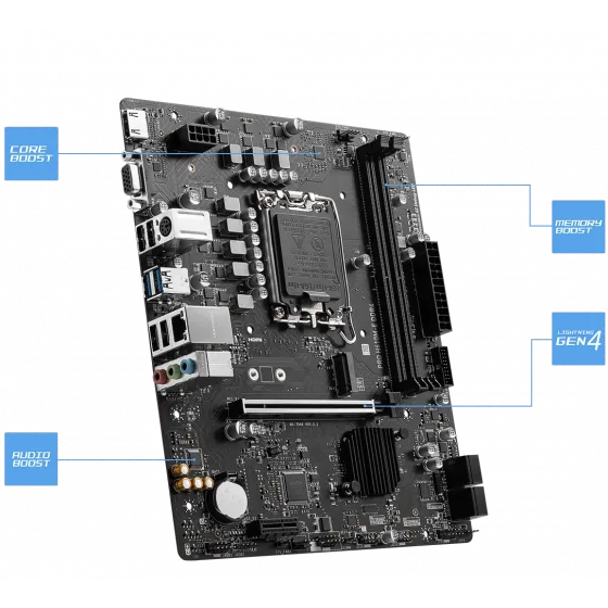 MSI PRO H610M-E DDR4 1700P DDR4 SES GLAN HDMI/VGA SATA3 USB3.2 mATX