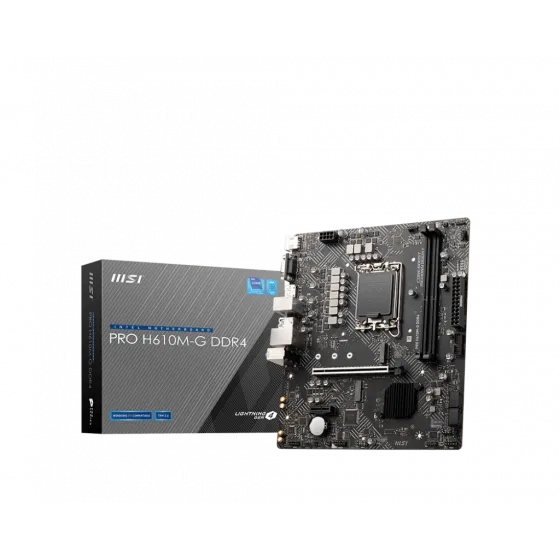 MSI PRO H610M-G DDR4 SOKET 1700 DDR4 3200(OC) PCI-E GEN 4 M.2 USB3.2 1X 1G LAN MATX