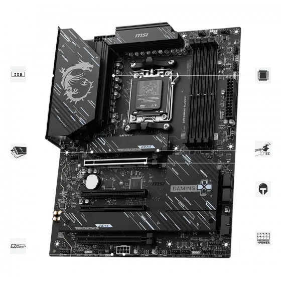 MSI X870E GAMING PLUS WIFI AM5 DDR5 8200MHZ(OC) 3X M.2  USB 40GBPS HDMI DP 5G LAN WIFI 7 RGB ATX