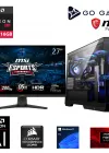 Go Gamer S979DP Intel Core i7 14700F / 32GB 6000MHz DDR5 / 2TB NVMe SSD 6000-5000MB-SN Gen4 / RX 9060 XT 16GB / 240mm Sıvı Soğutma / MSI 27 200Hz / Windows 11 Pro Masaüstü Bilgisayar