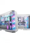 MSI MAG PANO M100R PZ Temperli Cam 3x120mm 1x120mm ARGB Fan mATX 750W 80+ Certified Panoramik Gaming Beyaz Bilgisayar Kasası