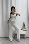 Gofre Dökümlü Takım - Beyaz
