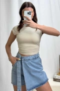 Tila Sırt Açık Body - Bej