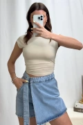 Tila Sırt Açık Body - Bej
