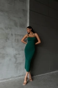 Hazel Sandy Elbise - Yeşil