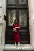 Leroy Midi Elbise - Bordo