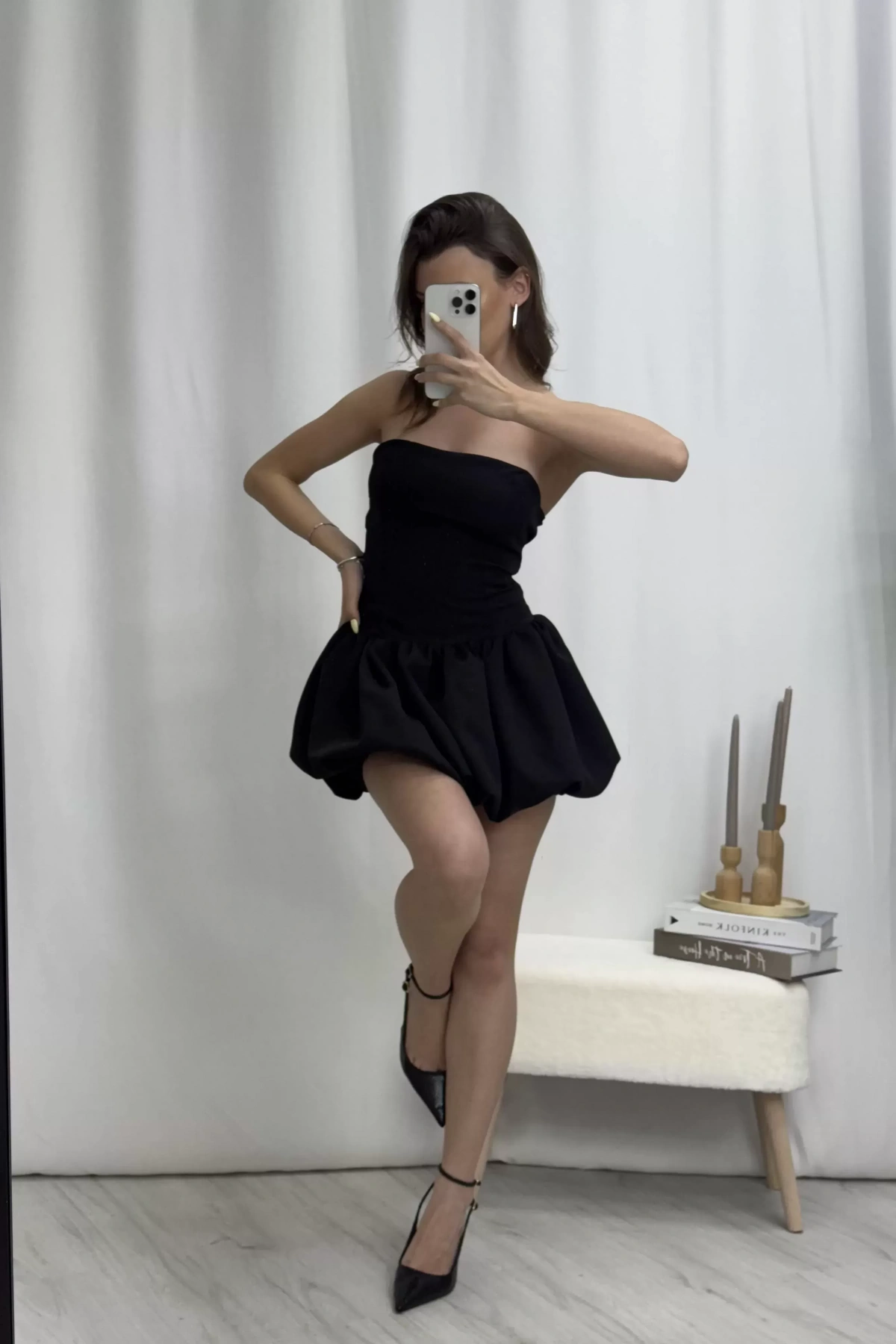 Axel Balon Elbise - Siyah