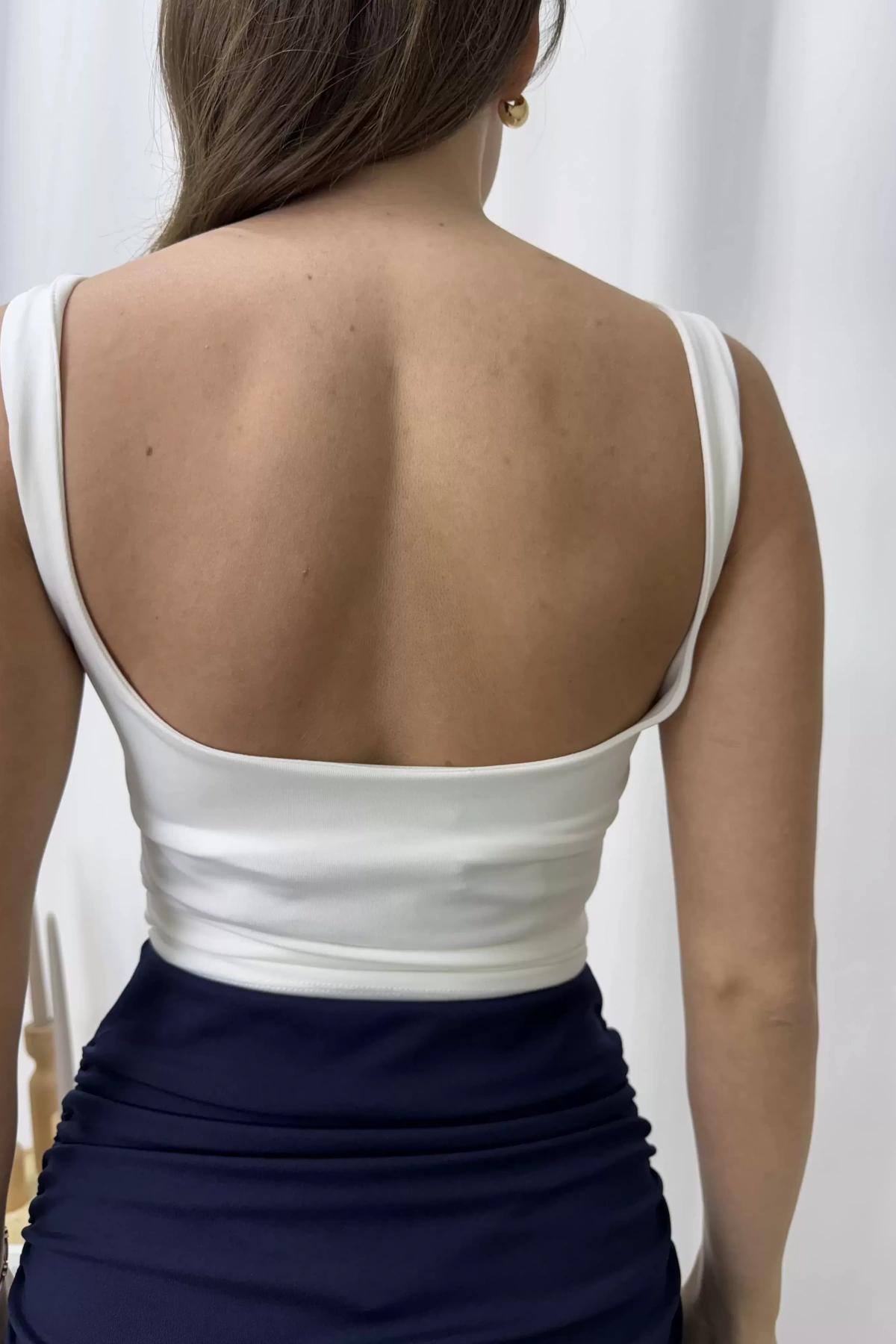 Clara Büzgülü Bluz - Beyaz