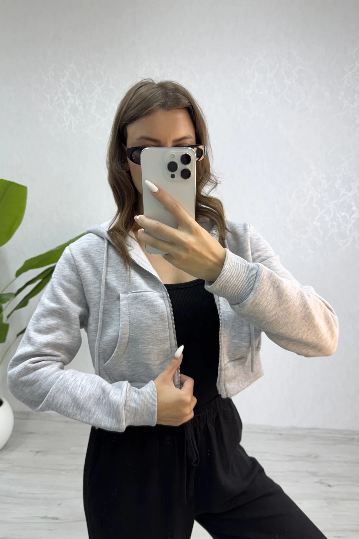 Lala Şardonlu Hırka-Gri