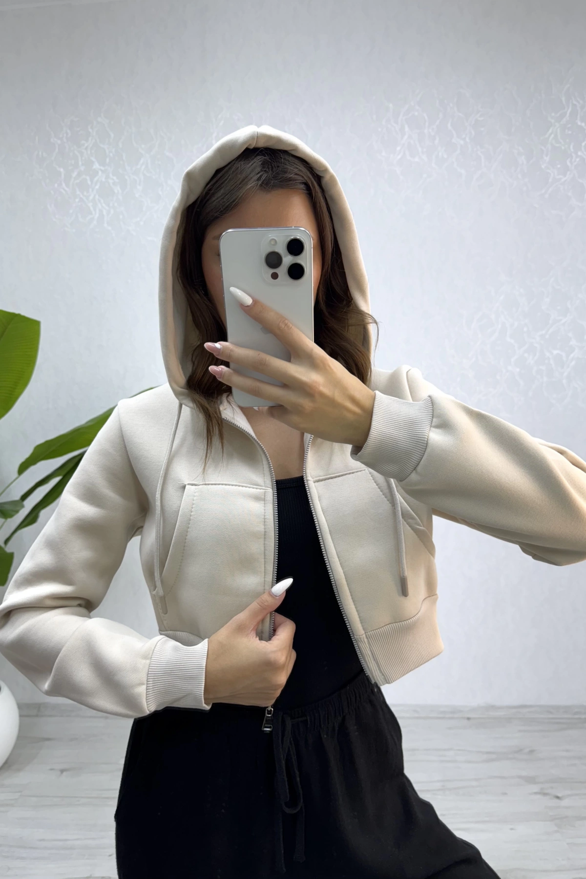 Lala Şardonlu Hırka-Krem