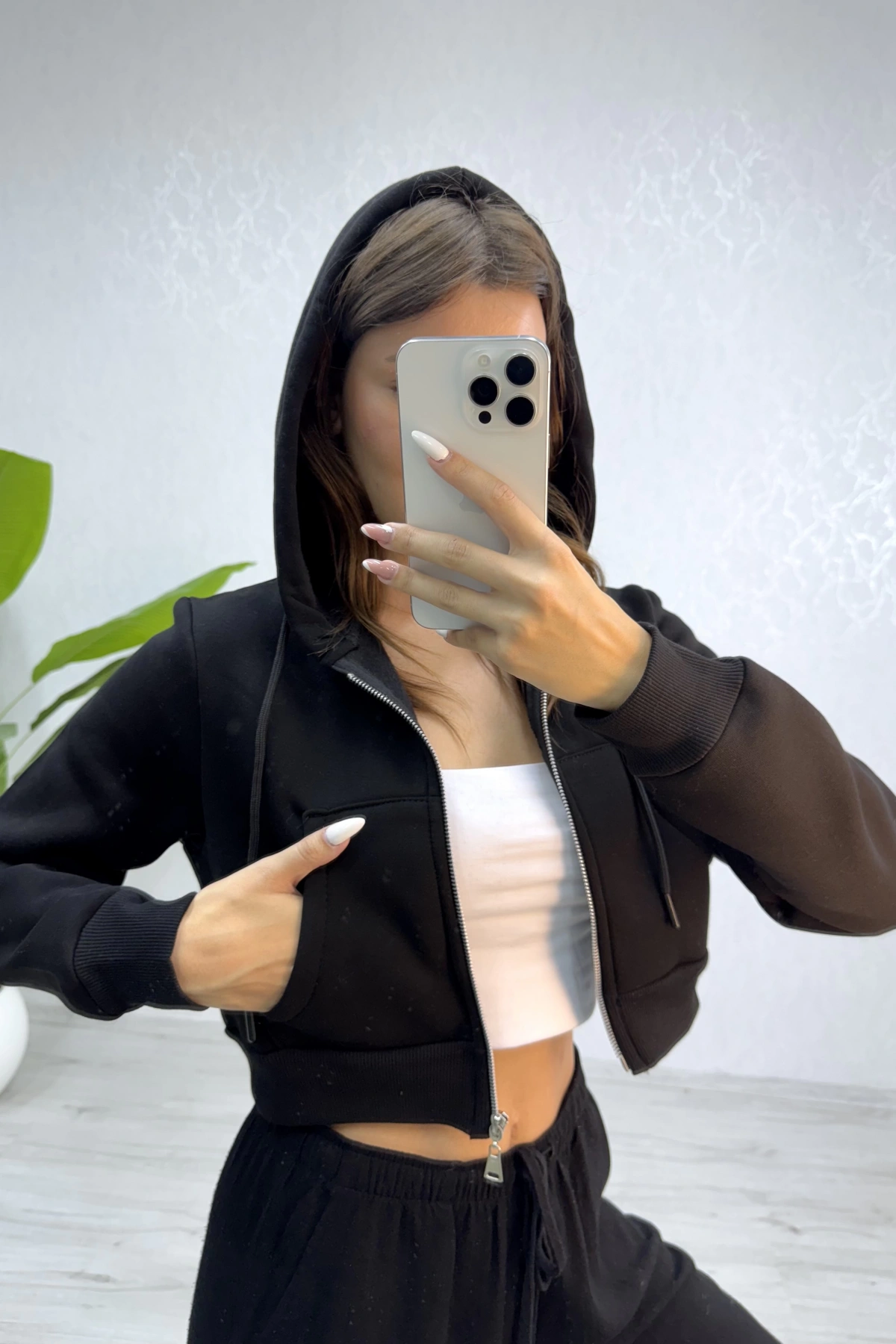 Lala Şardonlu Hırka-Siyah