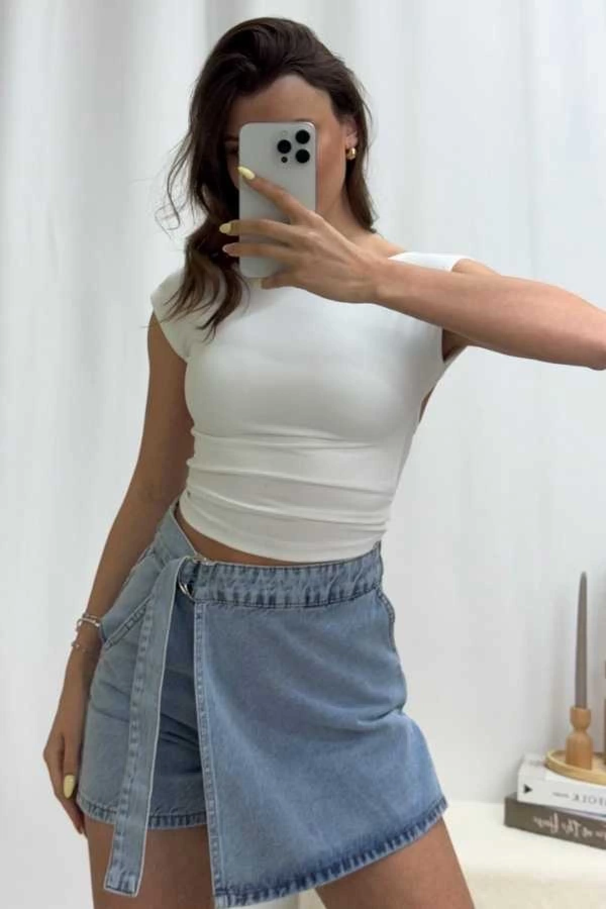 Tila Sırt Açık Body - Beyaz