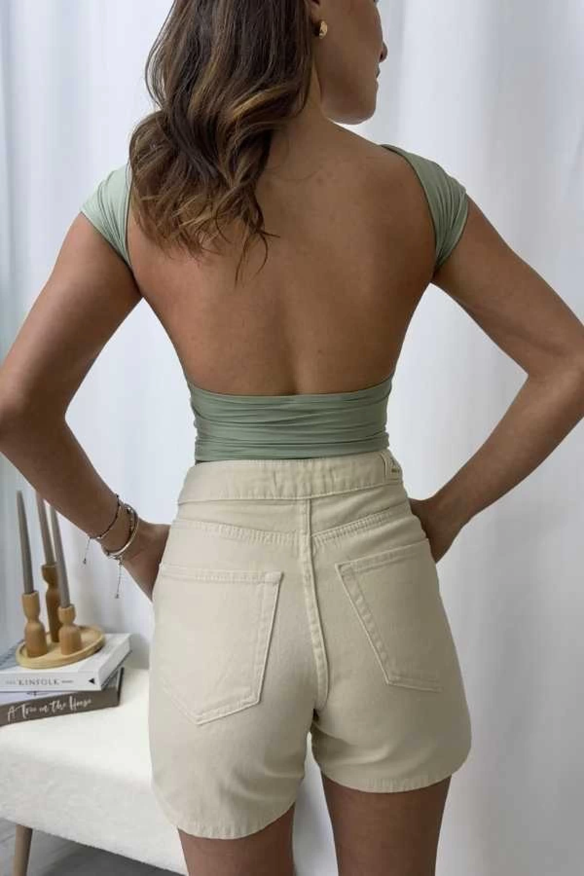 Tila Sırt Açık Body - Mint