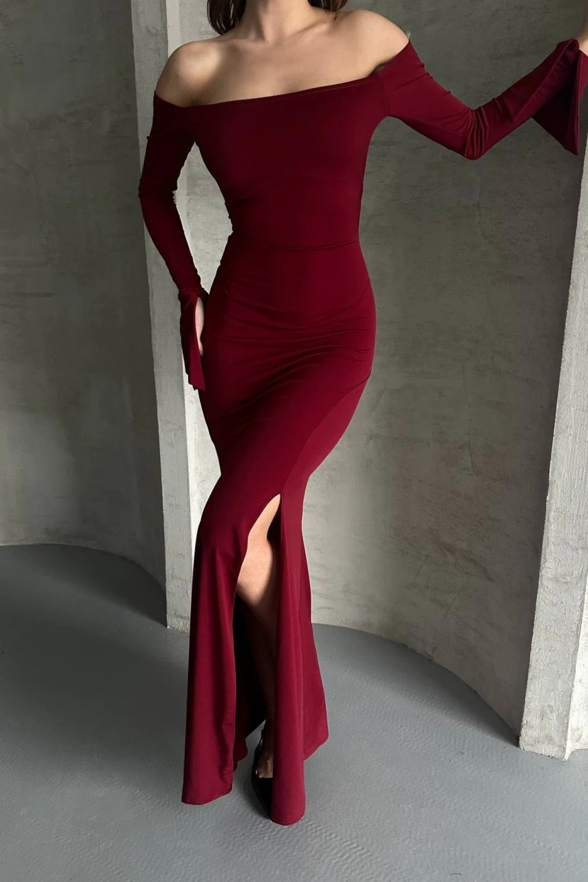 Sırt Detaylı İspanyol Kol Elbise