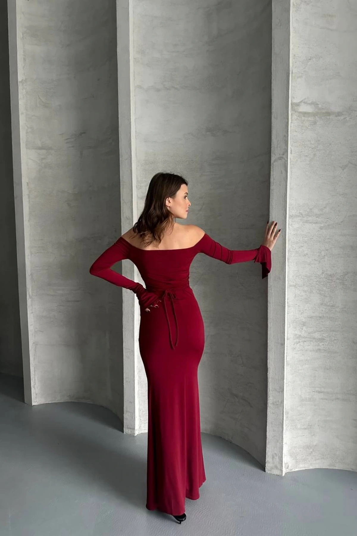 Sırt Detaylı İspanyol Kol Elbise