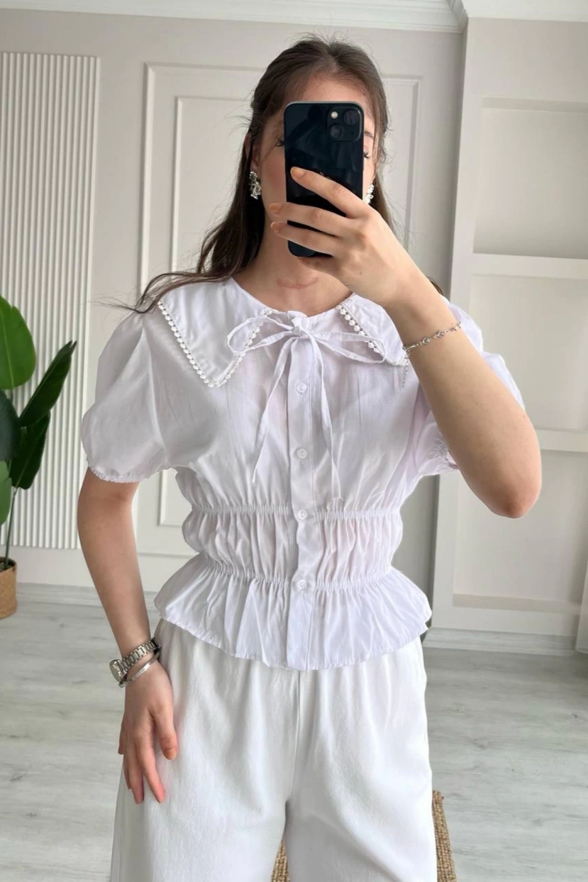 Kelly Gömlek Bluz - Beyaz