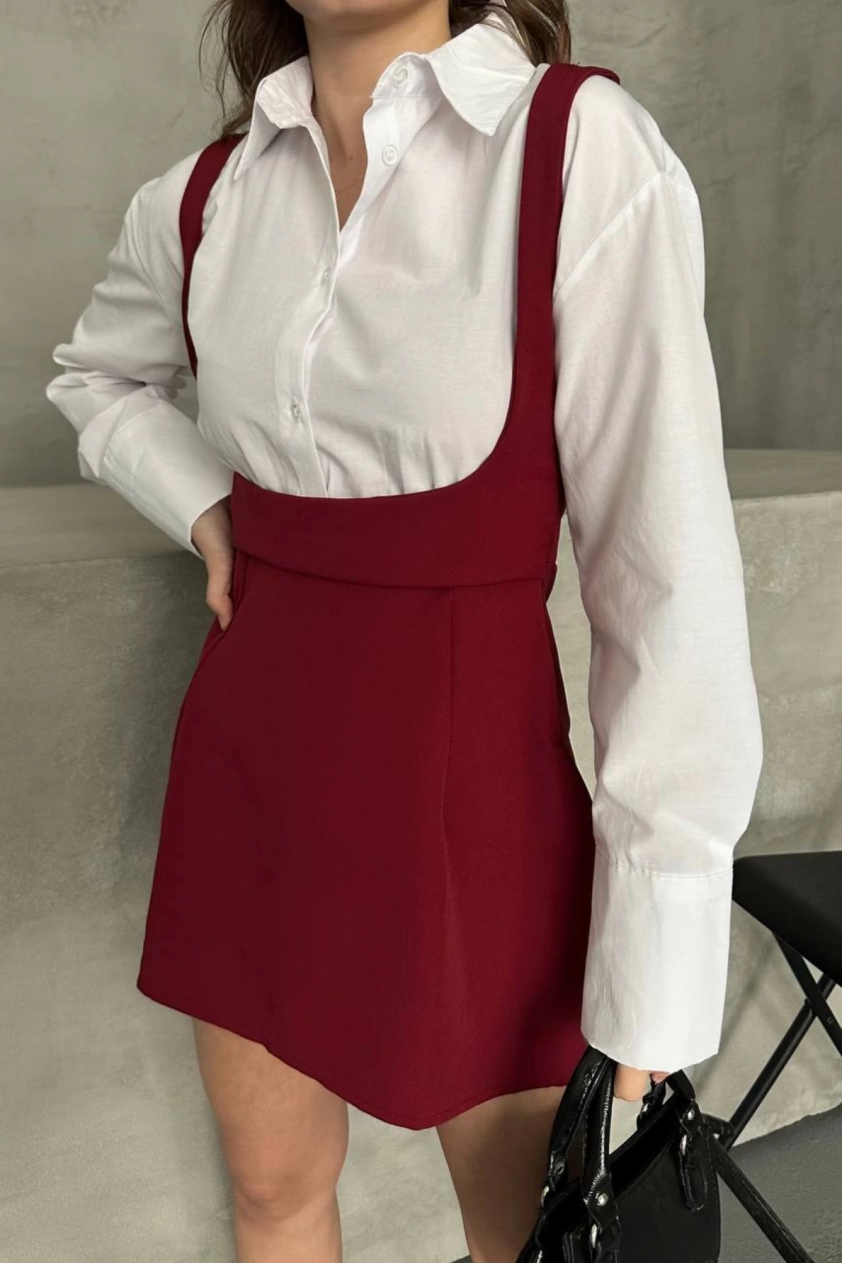 Gömlek Bitişik Straplez Elbise