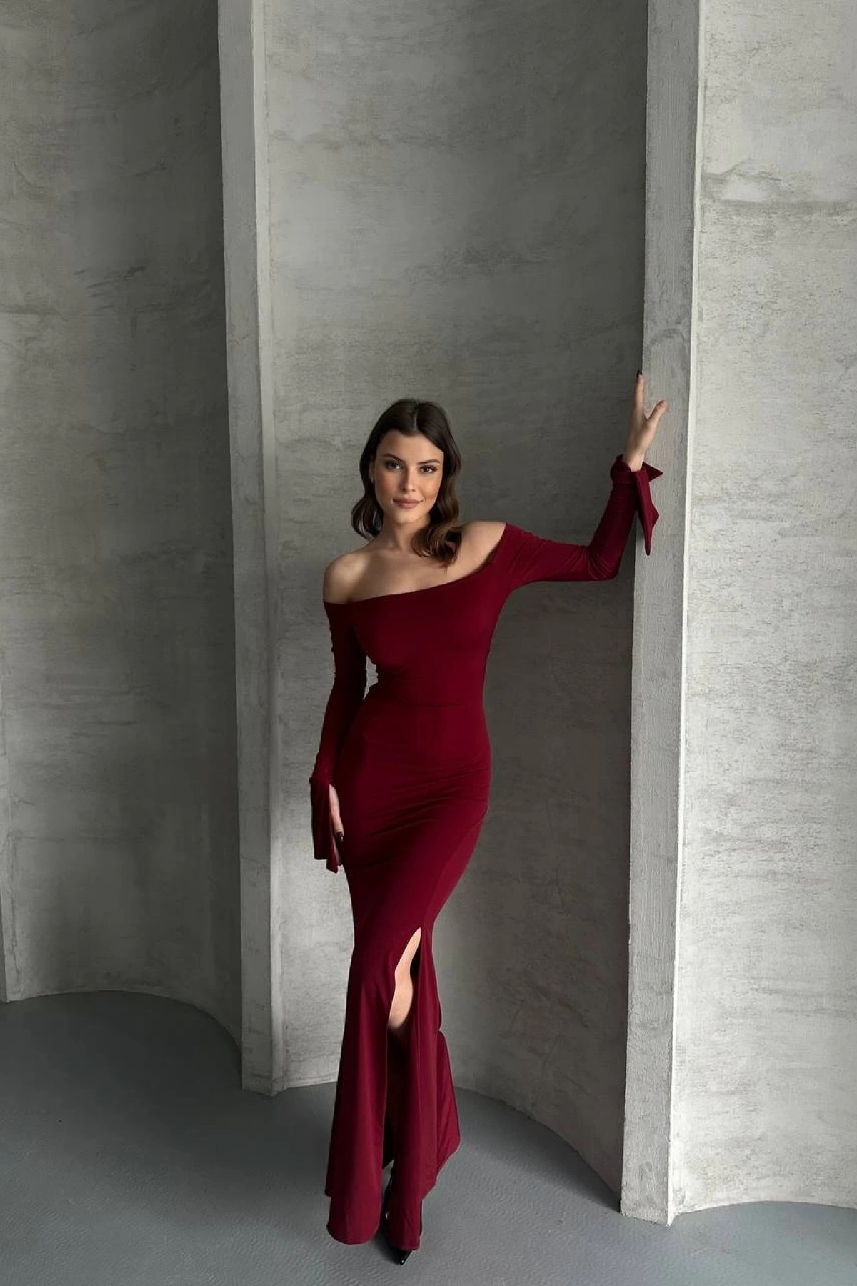 Sırt Detaylı İspanyol Kol Elbise