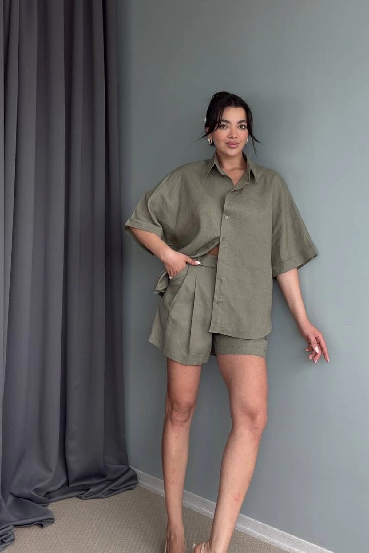 Camelia Şortlu Takım - Haki