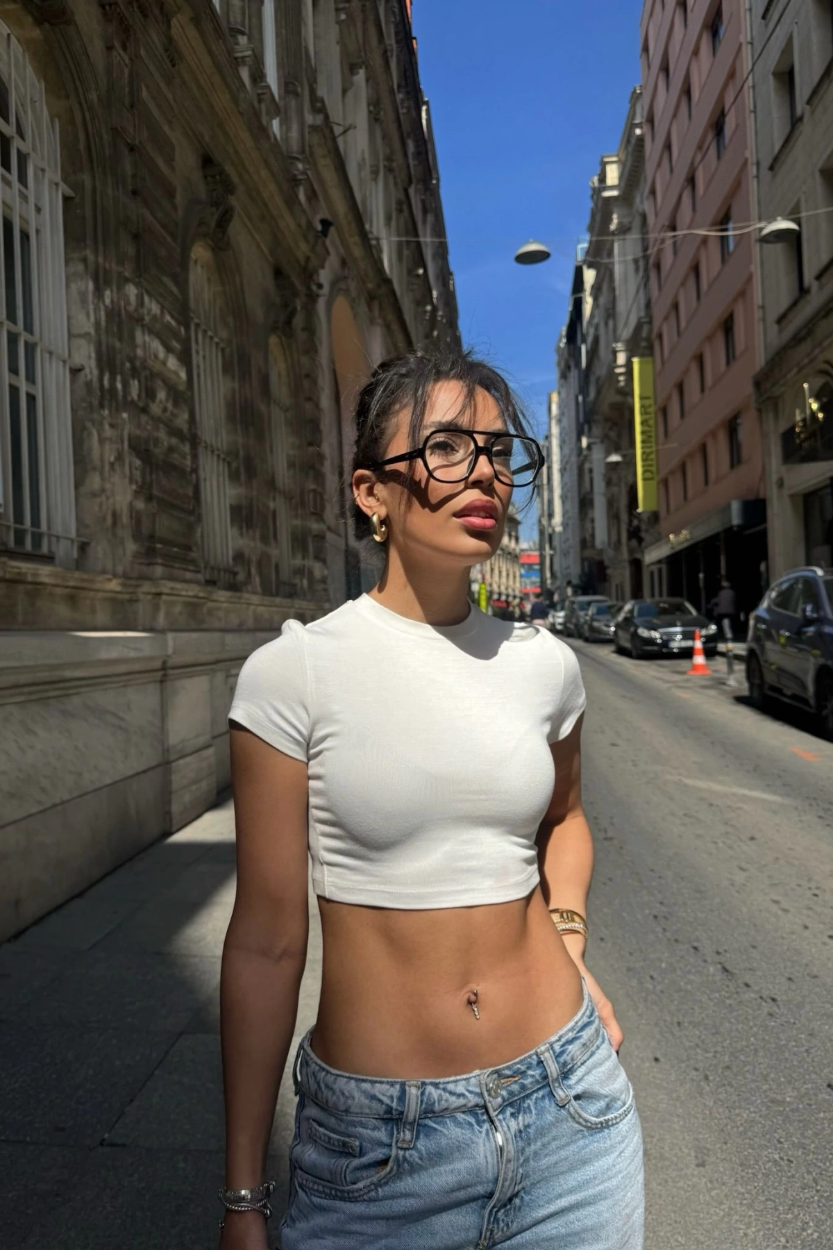 Paige Crop Tişört - Beyaz