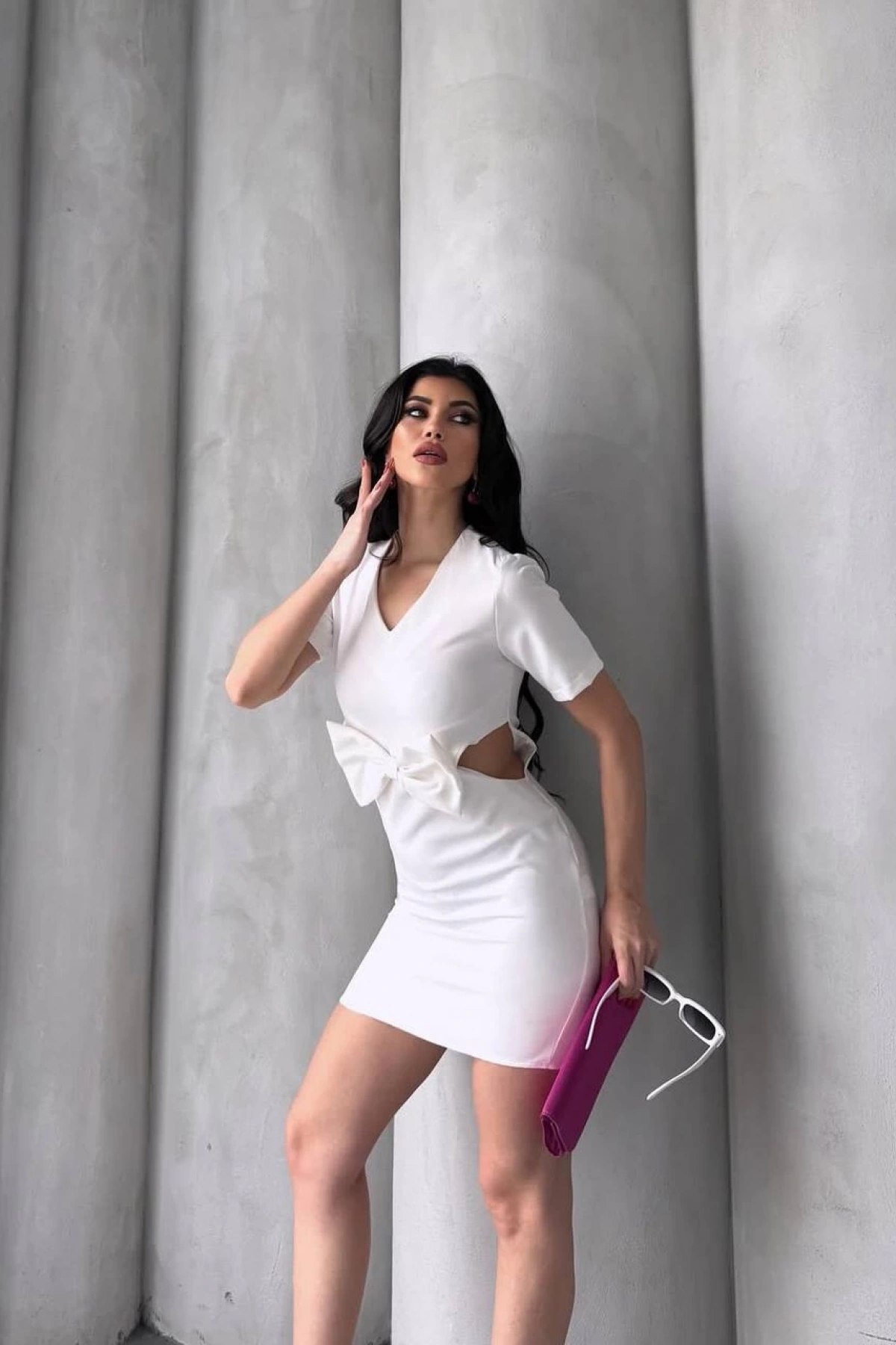 Valeria Fiyonk Elbise - Beyaz