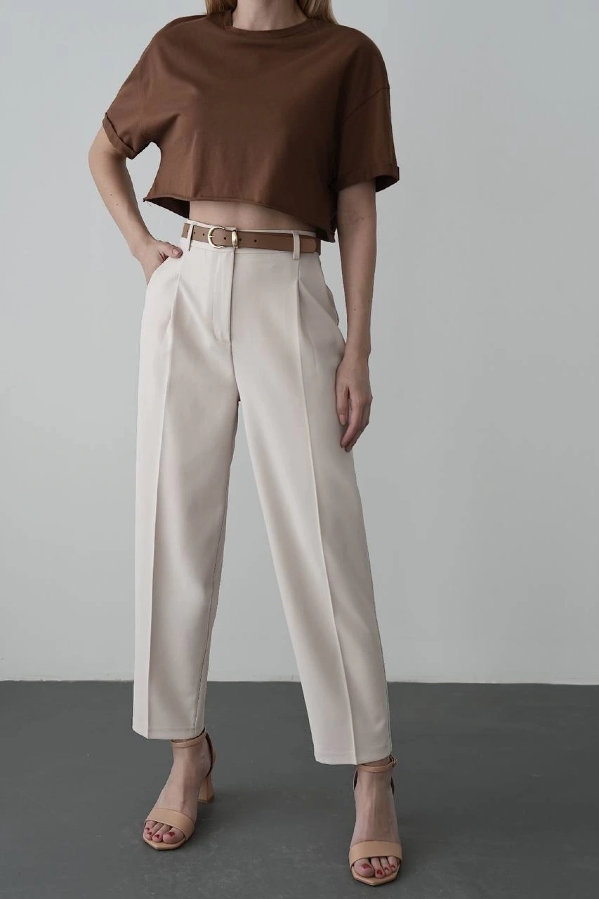 Hope Kumaş Pantolon - Beyaz