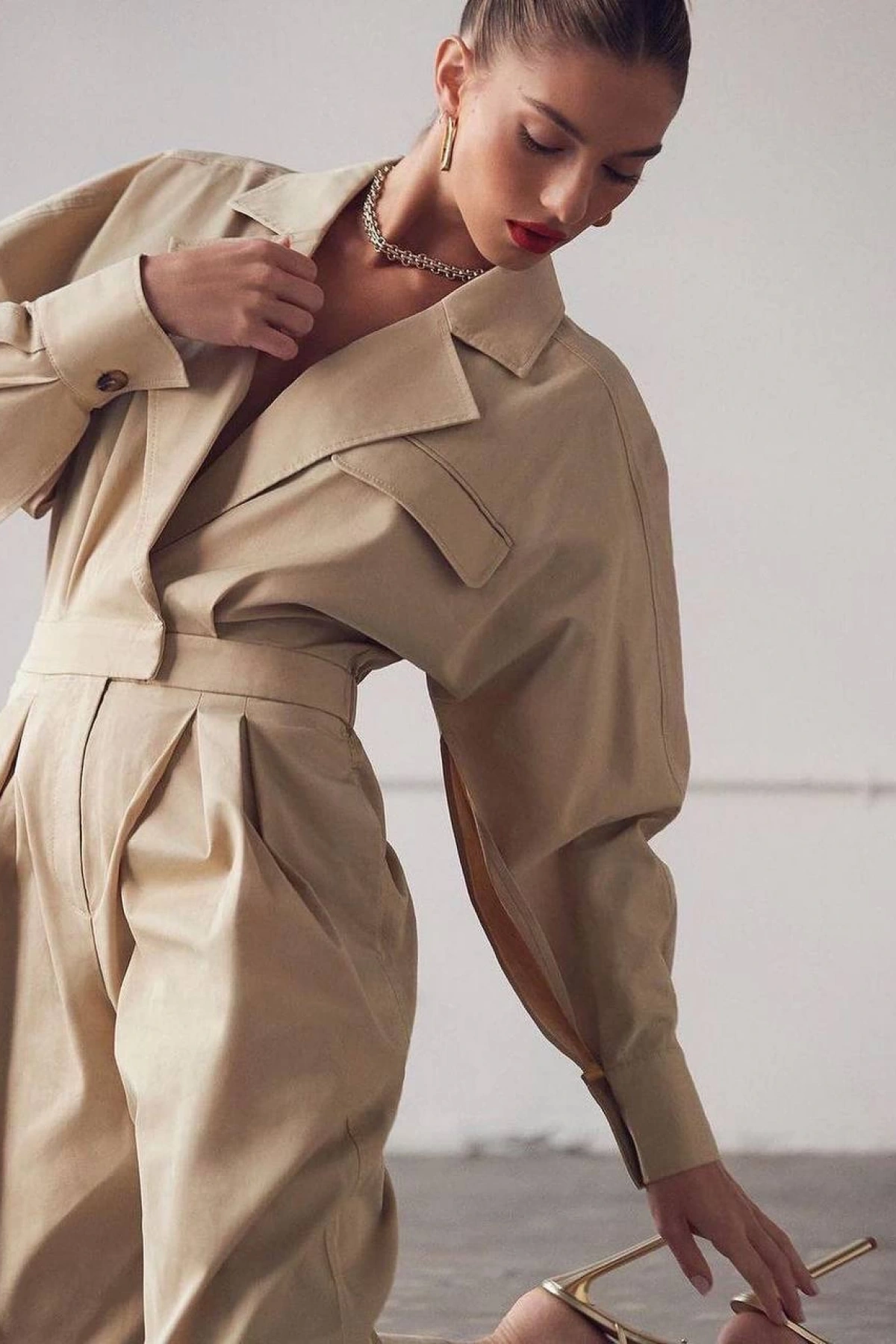 Stella Ceket Yaka Tulum - Krem