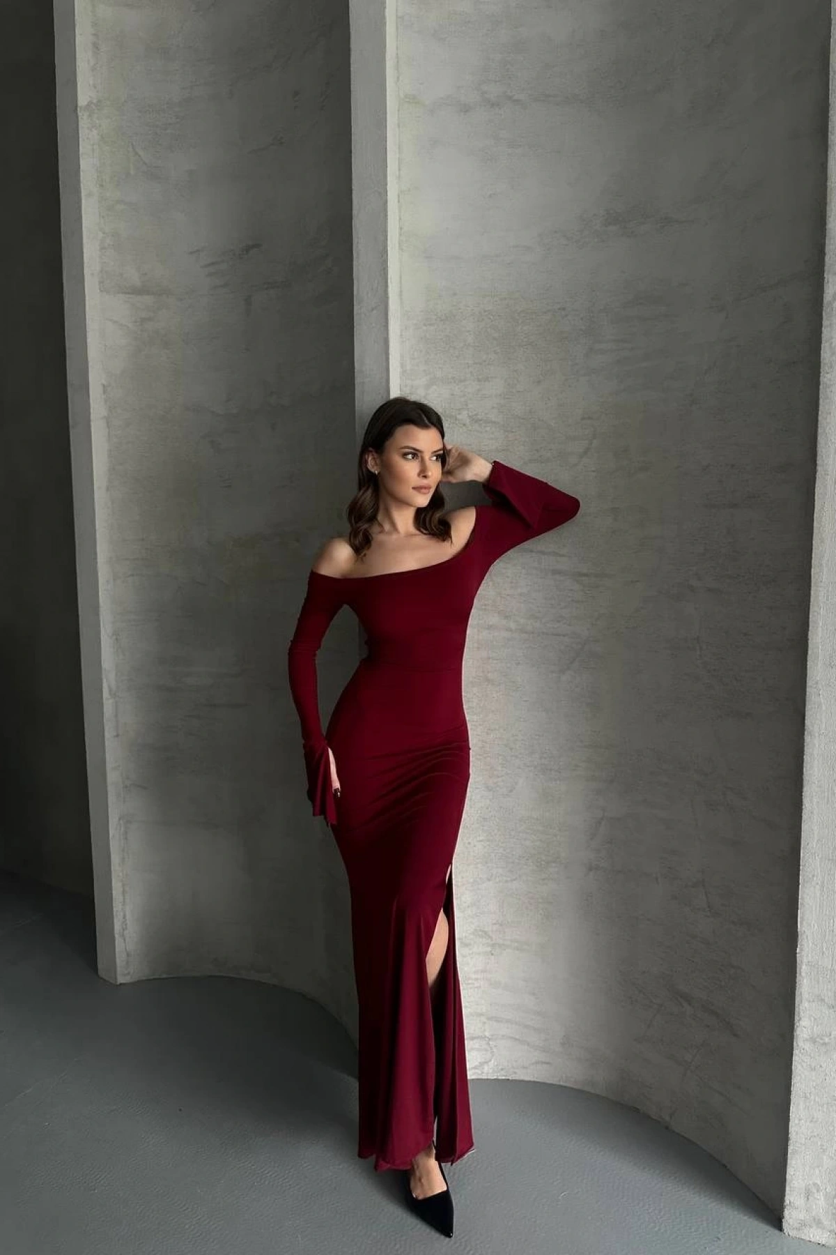 Sırt Detaylı İspanyol Kol Elbise