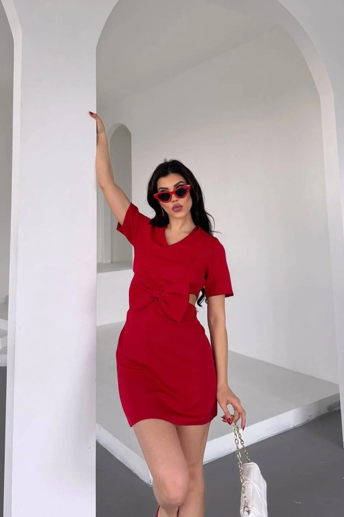 Valeria Fiyonk Elbise - Kırmızı