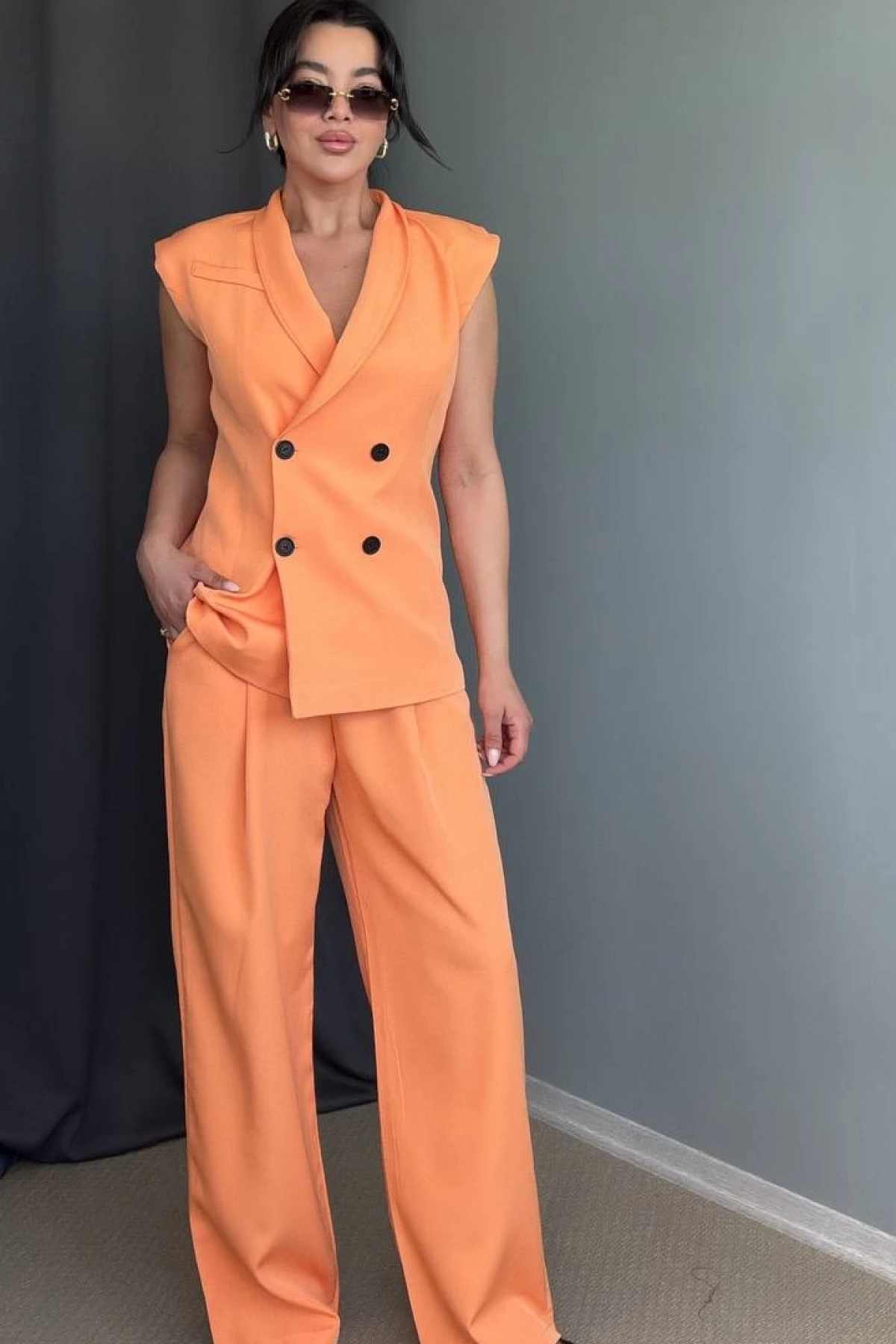 Cara Yelekli Takım - Turuncu