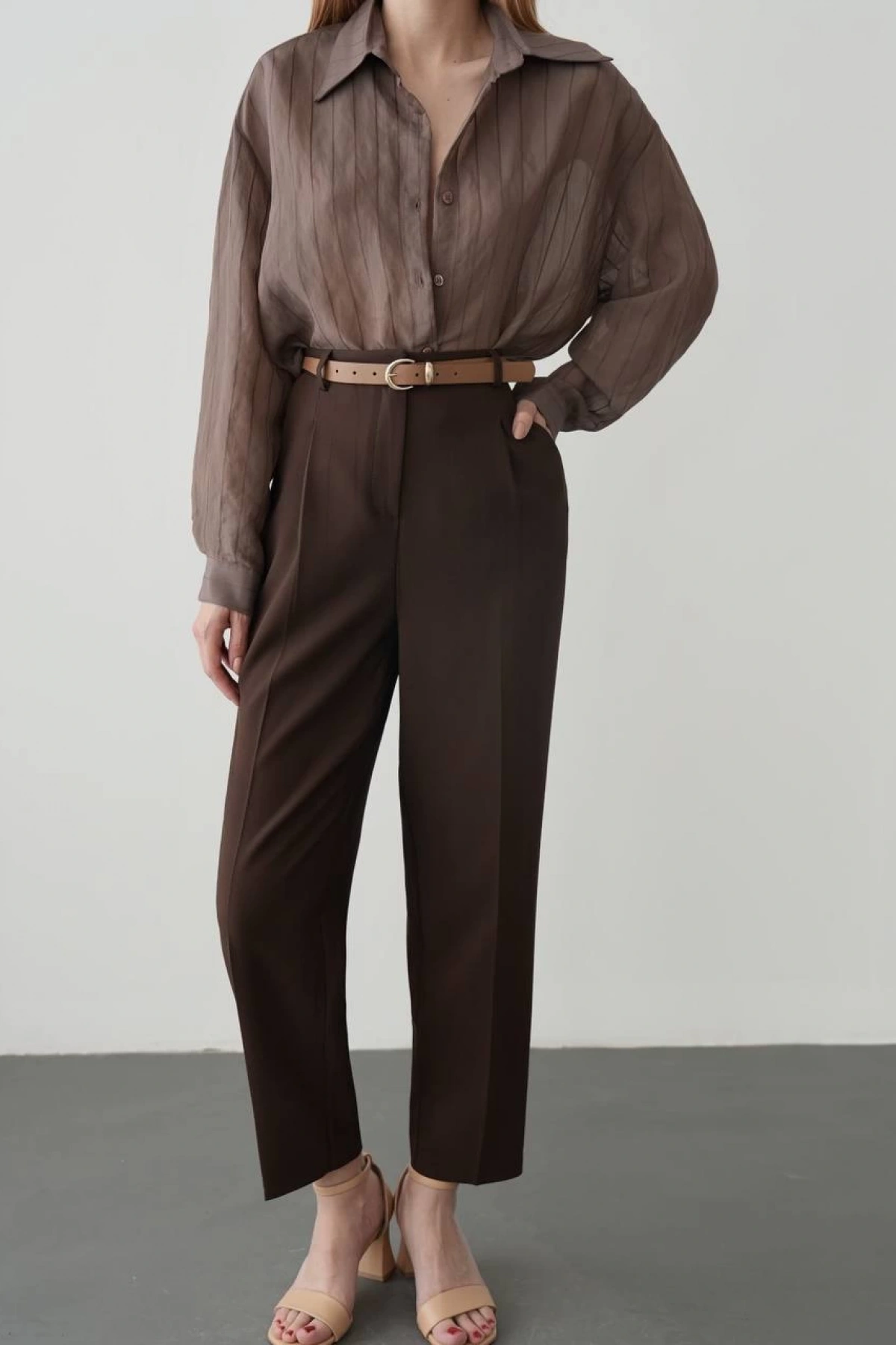 Hope Kumaş Pantolon - Kahve