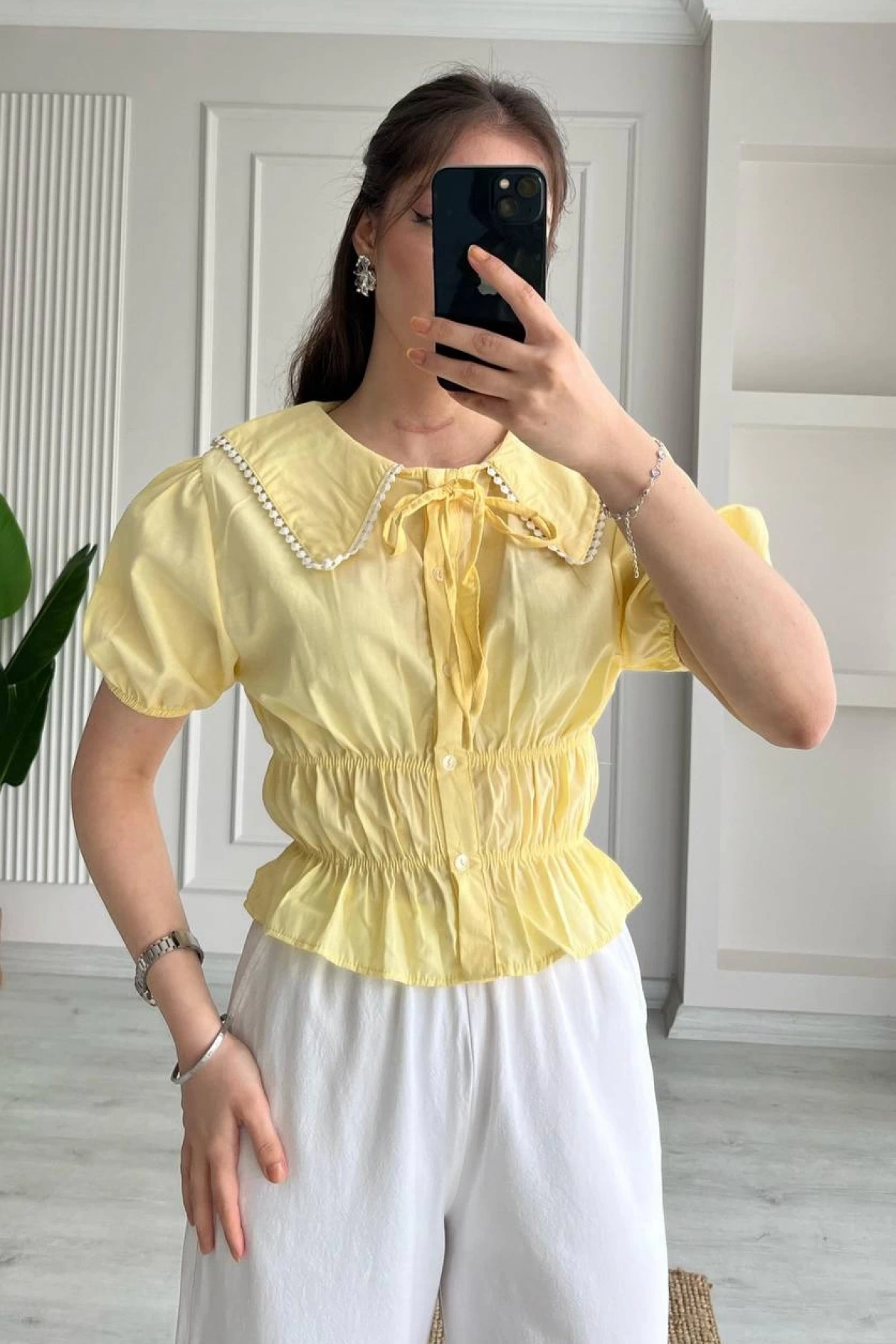 Kelly Gömlek Bluz - Sarı