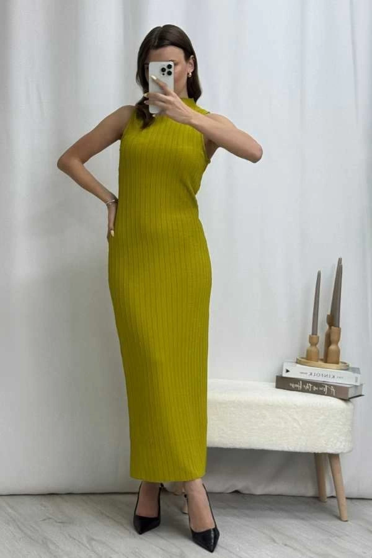 Violet Elbise - Yağ Yeşili