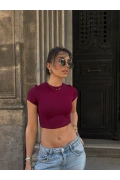 Paige Crop T-shirt - Bordo